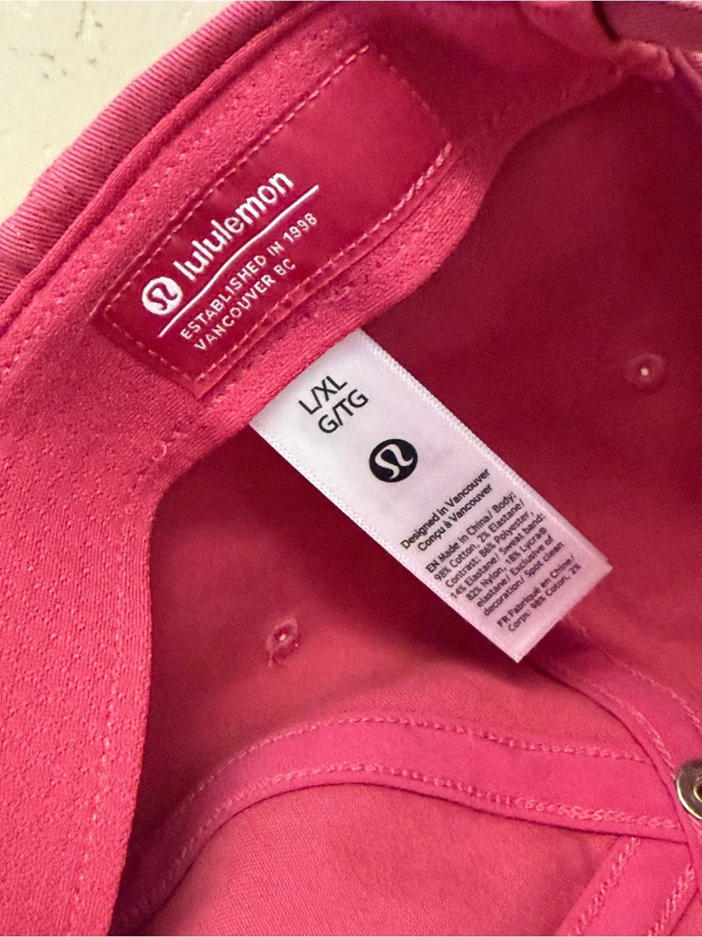 Lululemon Classic Ball Cap Wash Raspberry Coulis Pink L/XL